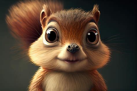 Premium Photo A Squirrel With Big Eyes And A Big Smile