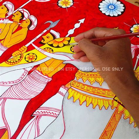 Sri Lanka Traditional Painting Kandy Perahara An Elephant Wall Art