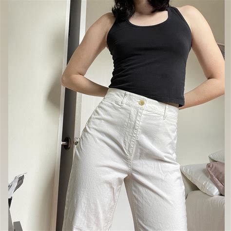 Everlane Cropped Straight Leg White Pants Depop