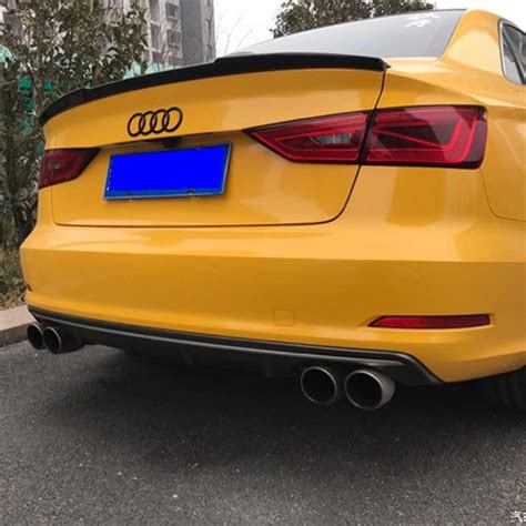 Car Style For Audi A3 Sedan Spoiler A3 S3 Carbon Fiber Rear Spoiler Trunk Wing Glass Black