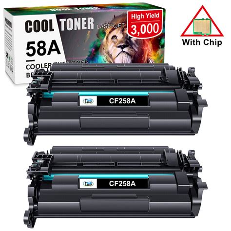 Used 2pk Cf258a 58a Toner For Hp Laserjet Pro M404n M404dn M428fdn M428fdw With Chip Ubb Threads