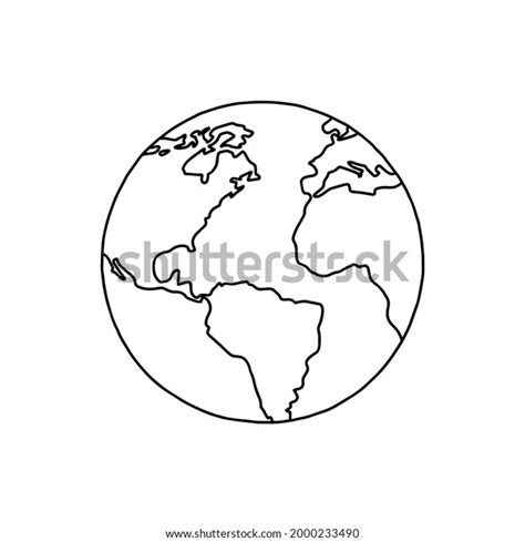 Linear Earth Silhouette Globe Planet Earth Stock Vector Royalty Free