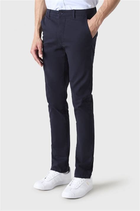 So Denim Adam Mens Slim Stretch Chino Trousers Regular Length Navy