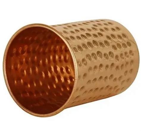 Cylindrical Hammered Copper Glass Size 4 Inch Capacity 300 Ml At Rs