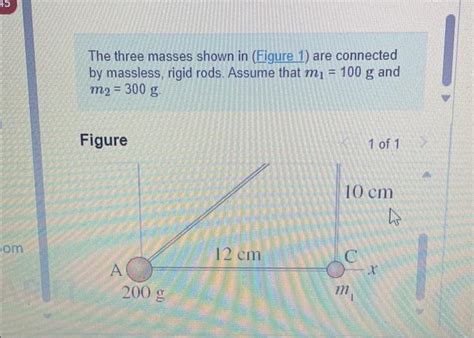 Solved The Three Masses Shown In Figure Are Connected By Chegg