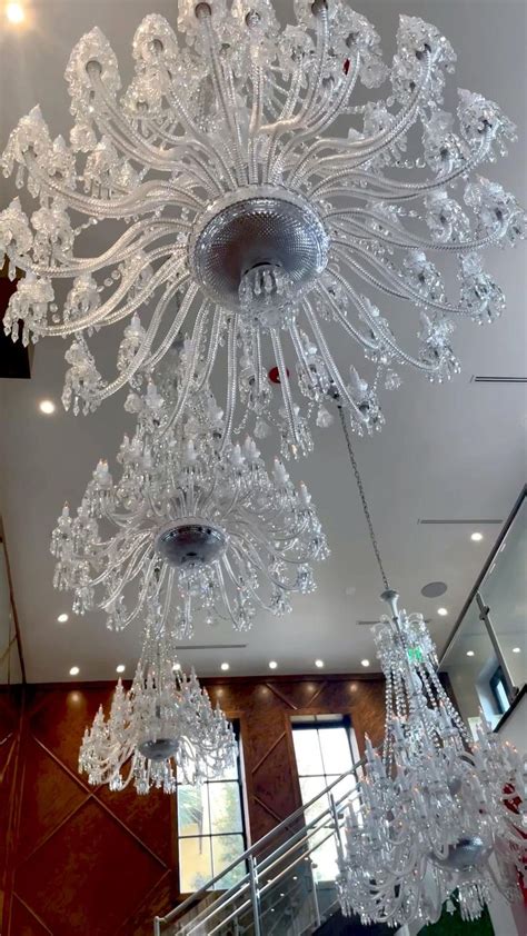 Giant Crystal Chandeliers The Saint Hotel Commercial Lighting Design