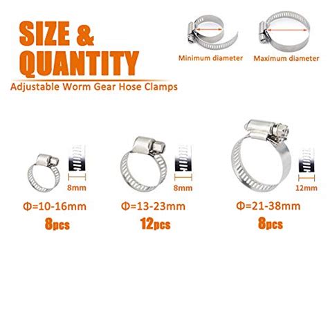 Ispinner Pcs Sizes Stainless Steel Adjustable Mm Range Worm