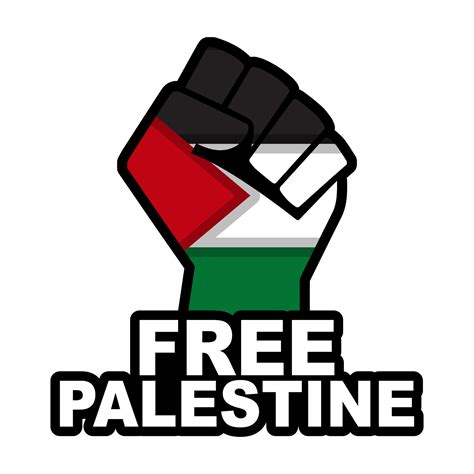 Flat design fist up in solidarity to free Palestine. Vector ...