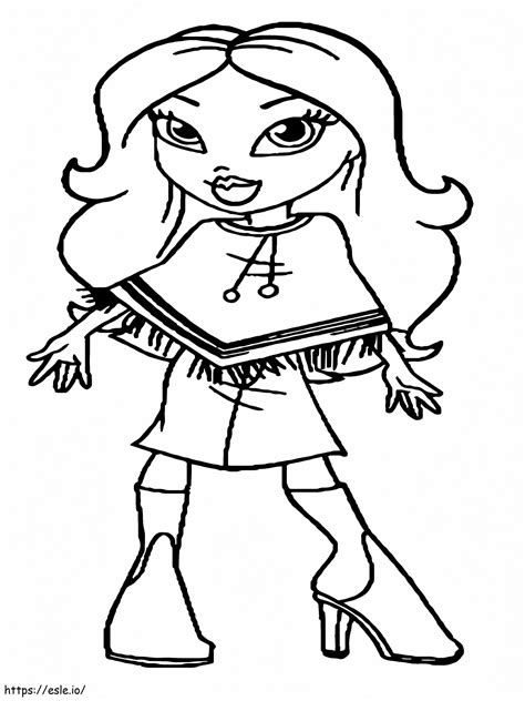 Beautiful Bratz Cheerleading Coloring Page