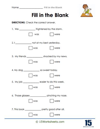 Fill In The Blank Worksheets 15 Worksheets Library