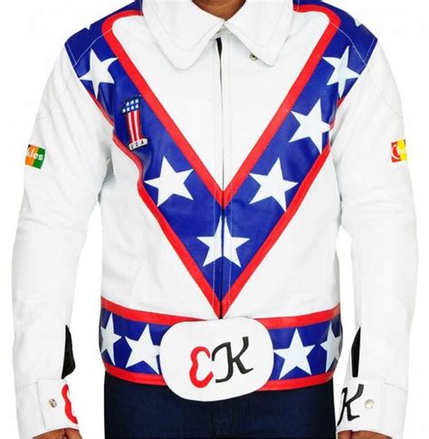 Daredevil Evel Knievel White Biker Jacket Buy Biker Leather Jacket Mens