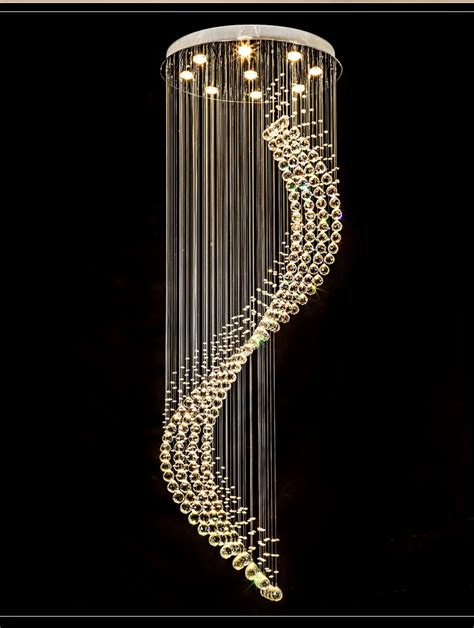 Lustre k9 de cristal espiral moderno luminária suspensa para teto