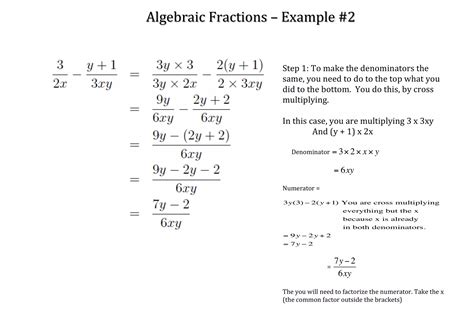 Algebraic fractions example 2 | PPT