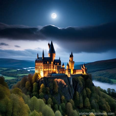 Se Alza Imponente El Castillo Hogwarts De Magia Y Hechicer A Sus