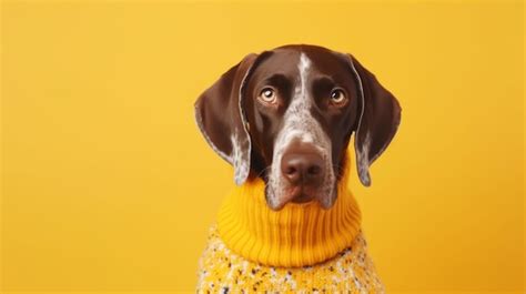 Premium Ai Image A Dog Wearing A Yellow Sweater That Saysgerman