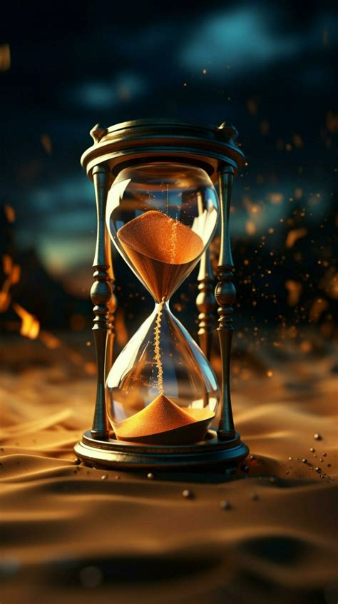 Sands Of Time In Glowing Hourglass Vertical Mobile Wallpaper Ai