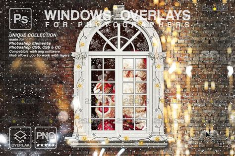 Christmas Window Overlay Photoshop Overlays Christmas Overlays