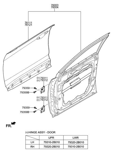 76004 2W010 Genuine Hyundai Panel Assembly Front Door RH