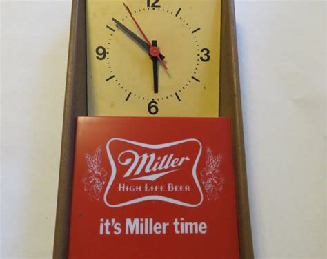 Vintage It S Miller Time Beer Clock Light Etsy