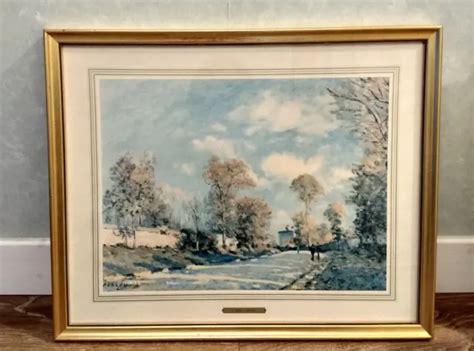 Cadre Bois Patine Dor E Avec Reproduction De Sisley Eur Picclick Fr