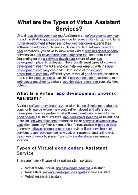 Ppt What Are The Types Of Virtual Assistant Services Powerpoint