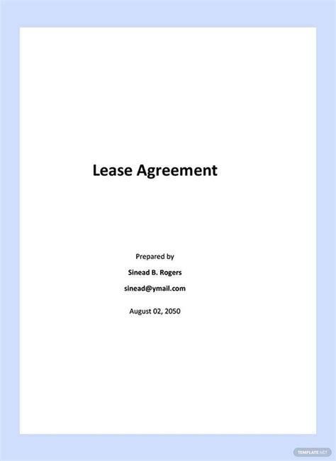 Lease Agreement Template Google Docs Word Apple Pages Pdf