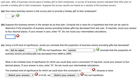 Solved Last Year 46 Of Business Owners Gave A Holiday Gift Chegg