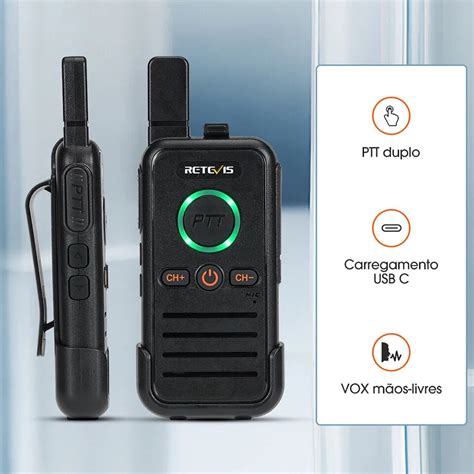 Retevis Port Til Profissional Walkie Talkie RB645 Dual PTT PMR446 R Dio