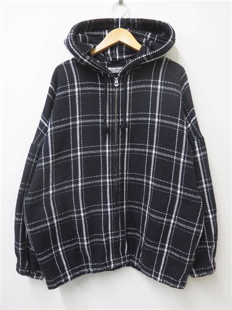 COOTIE クーティー CTE 20A203 20AW Blancket Check Oversized Zip Parka パーカー M