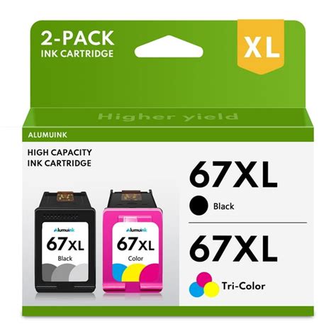 HP 67XL Ink Cartridges, 2 Pack(B & Tri-Color) for Envy and Deskjet ...