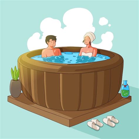 Illustration De Bain à Remous Dessiné à La Main Vecteur Premium