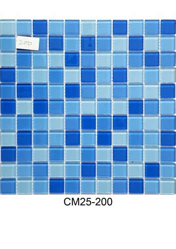 Murals Cm25 200 Aqua Blue Crystal Glass Mosaic Tiles Size 1x1 Feet 300x300 Mm At Rs 100 Sq Ft