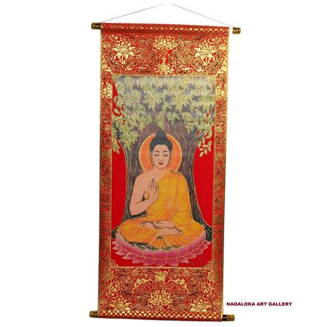 Tibet Thangka Mural Silk Cloth Shakyamuni Buddha - Nagaloka Art Gallery