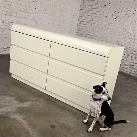 Modern To Post Modern White Laminate Drawer Custom Built Dresser