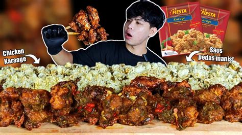 Mukbang Chicken Karaage Saos Pedas Manis Sumpah Bikin Nagih Enak