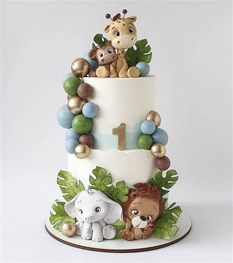 Pinterest Safari Birthday Cakes Baby Birthday Cakes Baby Boy