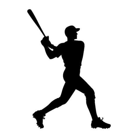 Premium Vector Baseball Silhouette Vector On White Background