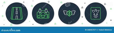 Aviation Emblem Set Badges Or Logos Vector Illustration