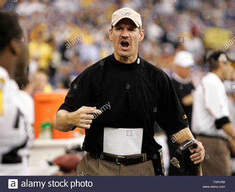 Pittsburgh Steelers Head Coach Bill Cowher Yells For His Defense To Get