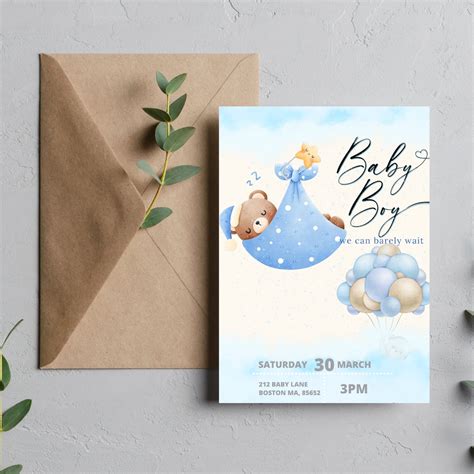 Editable Stork Baby Shower Invitation Template Printable Baby Shower