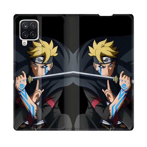 Housse Cuir Portefeuille Samsung Galaxy A Manga Boruto Tatouage