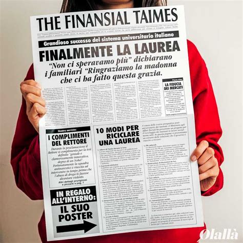 Finto Giornale Di Laurea Biglietto Di Auguri Divertente Idea Regalo