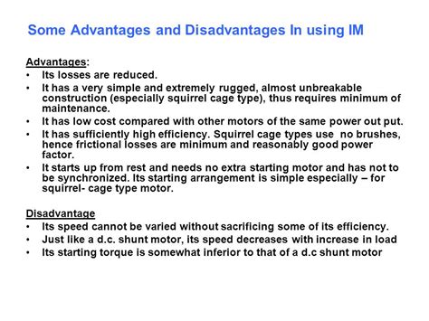 advantages and disadvantages of 3 phase squirrel cage induction motor - Wiring Work