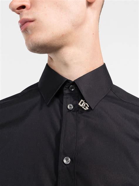 Dolce Gabbana DG Logo Plaque Shirt Farfetch