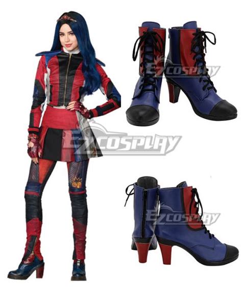 Disney Descendants 3 Evie Blue Red Cosplay Shoes Descendants Clothes