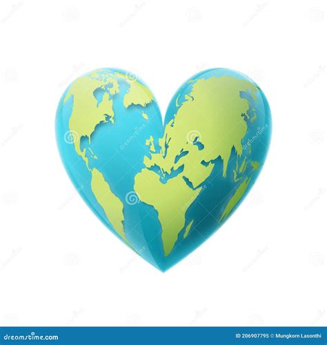 Valentines Day The Earth In The Shape Of A Heart Stock Vector