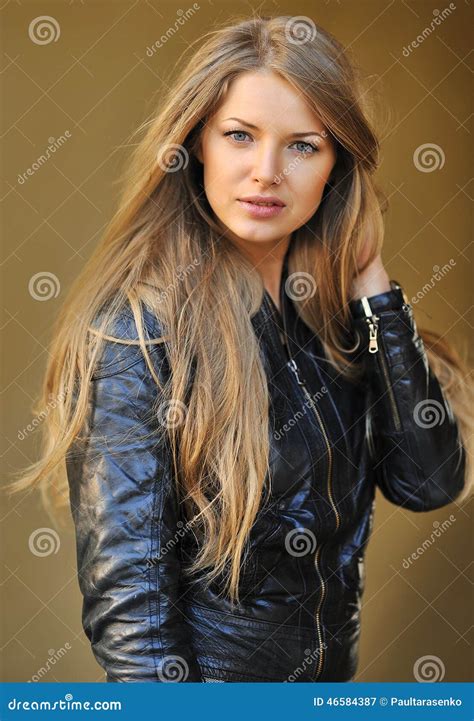 Beautiful Blonde Girl Outdoor Portrait Stock Image Image Of