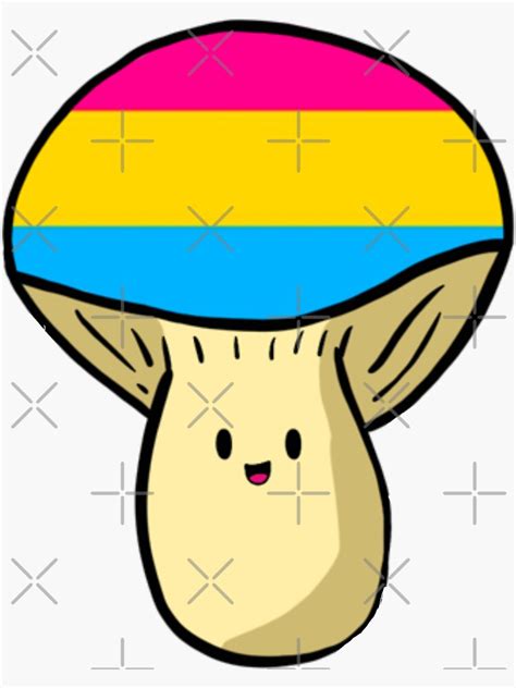 Pan Pride Mushroom Sticker For Sale By KaitLouise Redbubble