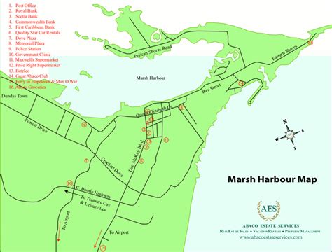 Abaco Estate Services: Map of Marsh Harbour, Abaco Bahamas