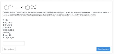 Solved Br Br Br The Synthesis Above Can Be Performed With Chegg